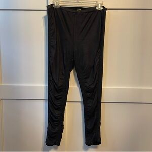 Free People size L Black Ruched Leggings
